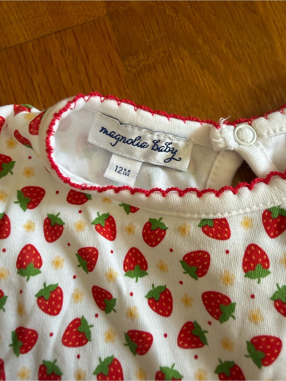 Strawberry Print Baby Onesie - Picture 2 of 8